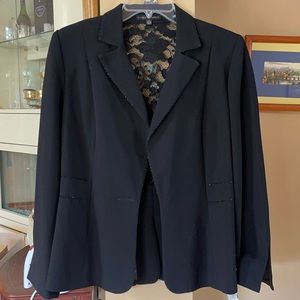 Sandra Darren blazer with bead embroidery and lace detailing size 6